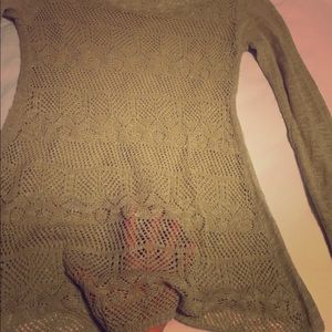 Tulle tan sweater with see through detailed back